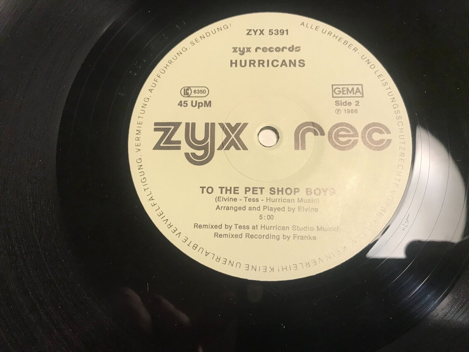 PET SHOP BOYS "WEST END GIRLS ´86" / HURRICANS "TO THE PET SHOP BOYS" 1986 ZYX**