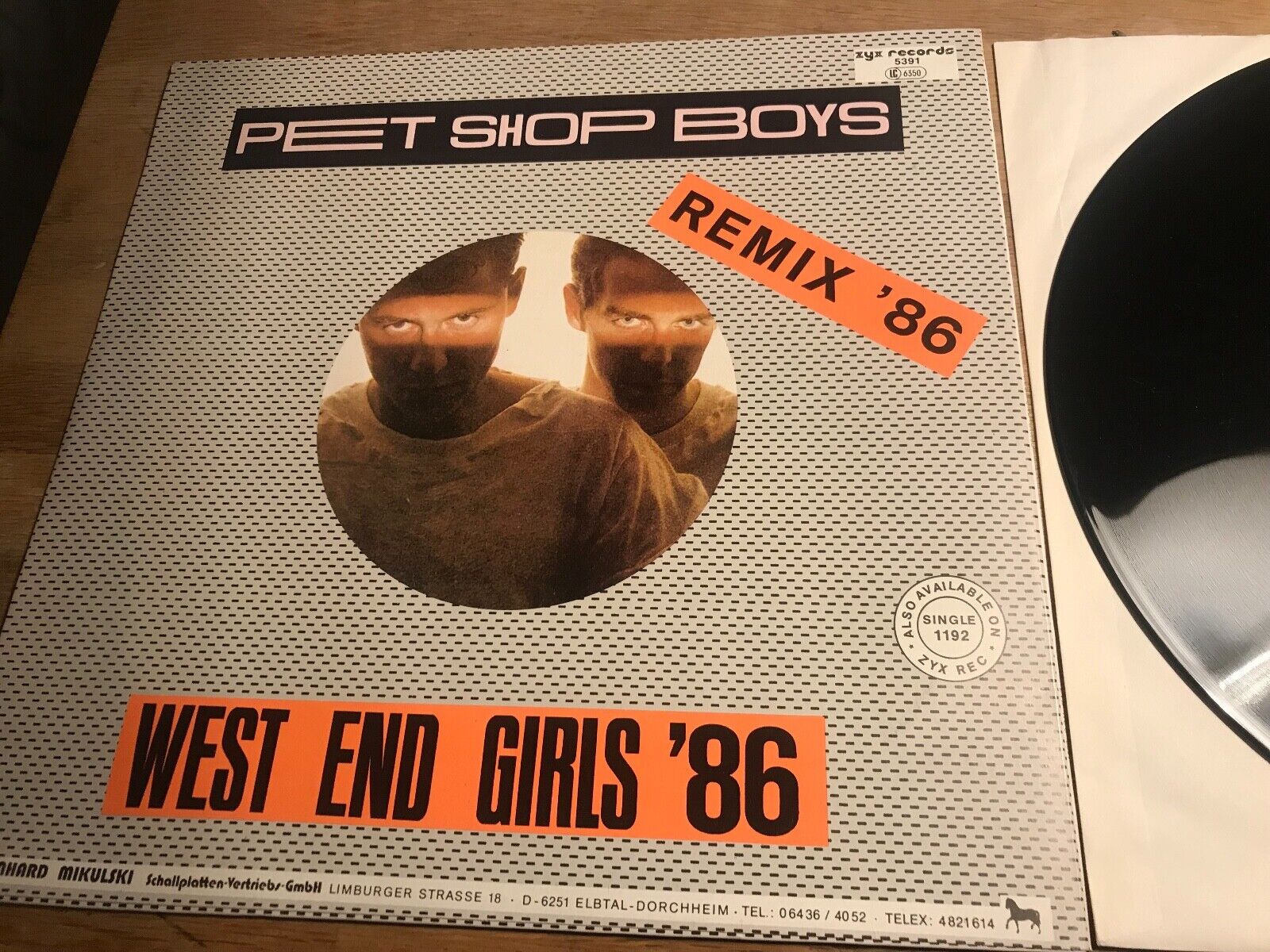 PET SHOP BOYS "WEST END GIRLS ´86" / HURRICANS "TO THE PET SHOP BOYS" 1986 ZYX**