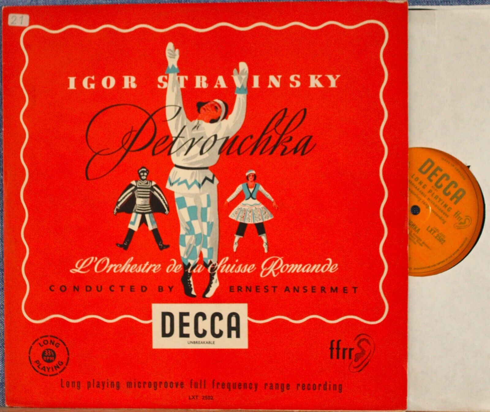 Ansermet Stravinsky (Pulcinella) Decca LXT 2502 NM(-)