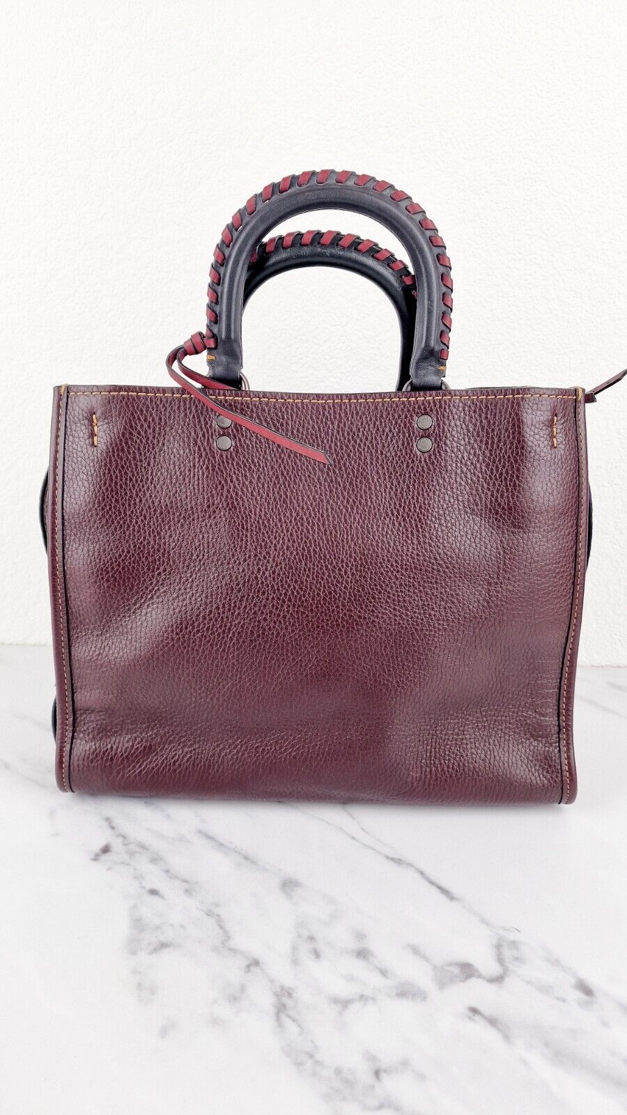 Coach Rogue 31 Oxblood Whipstitch Handles Brown Pebbled Leather 1941 Bag 58116