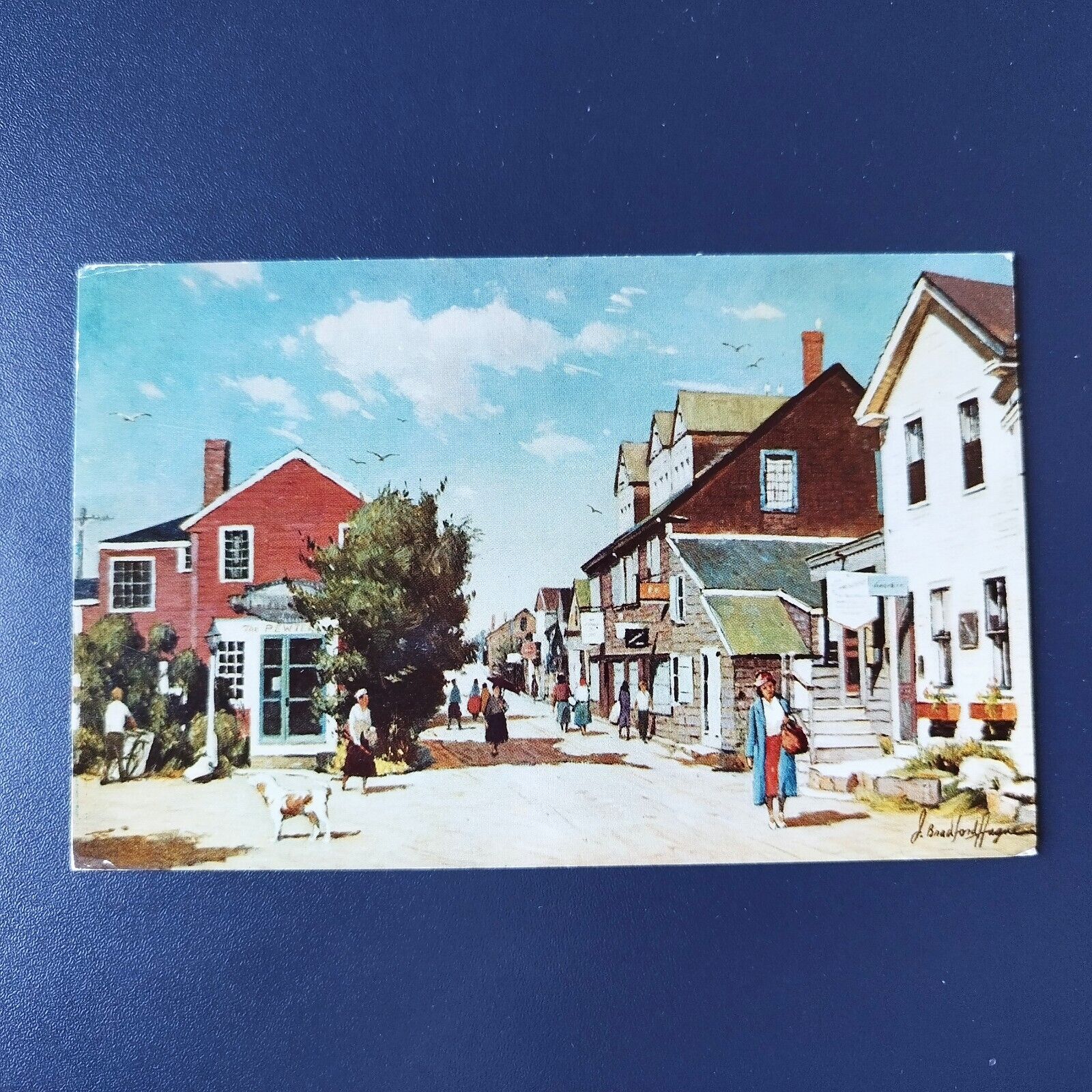 Massachusetts"Bearskin Neck" RockportPainting by JBradford Hague Posted 1960