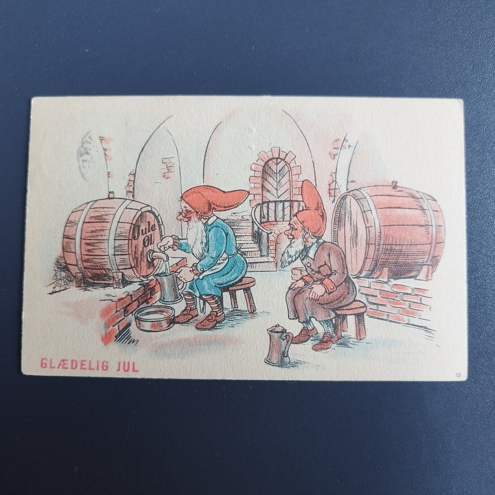 Vintage and collectible Danish Christmas card -no 116 x -- Posted 1949