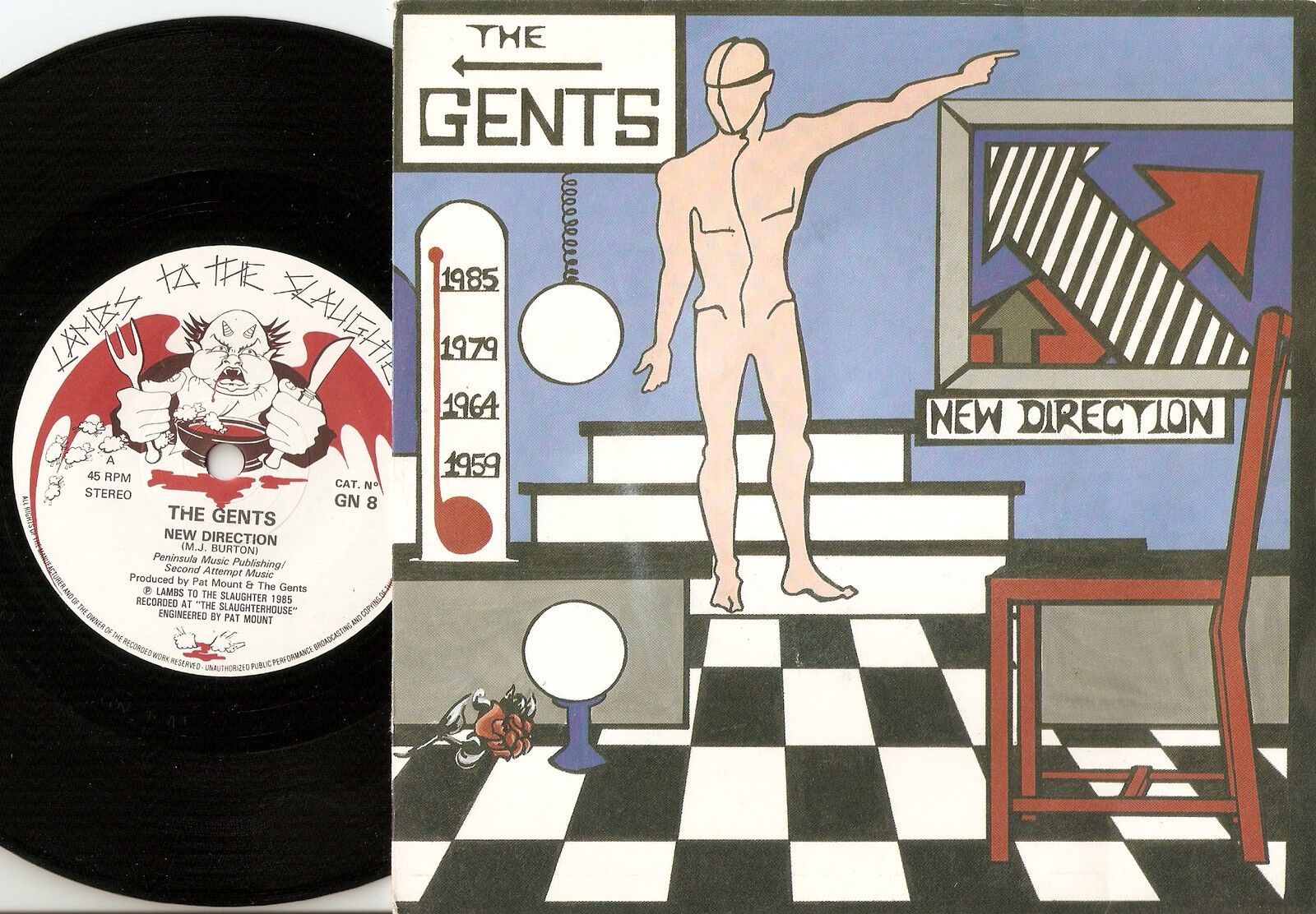 THE GENTS NEW DIRECTION  THE SUN 45+PS 1985 MOD REVIVAL THE JAM MARTIN BURTON