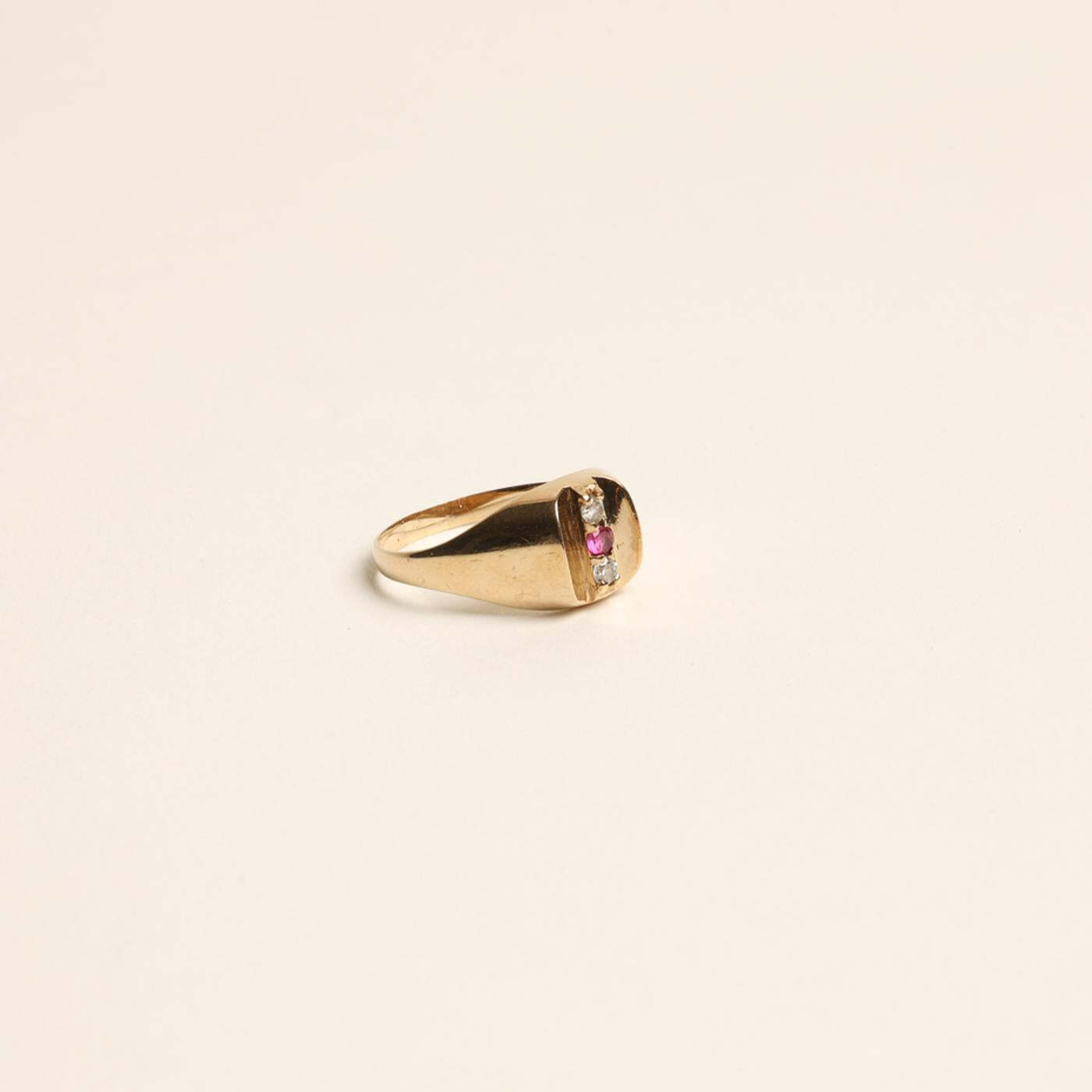 Ring with and synthetic ruby in 8K Gold size 9¼ | Real Genuine Gold