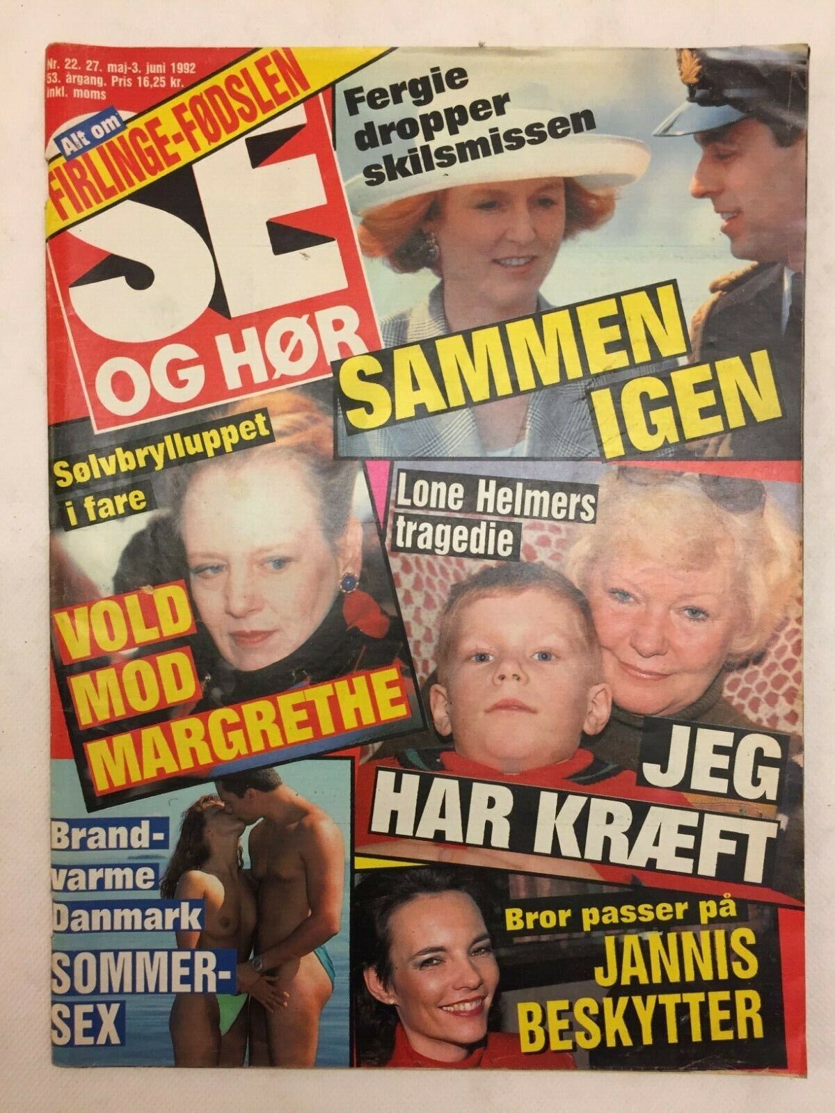 Sarah Fergie Ferguson Drops Divorce Vtg Danish Magazine 1992 "Se og Hoer"