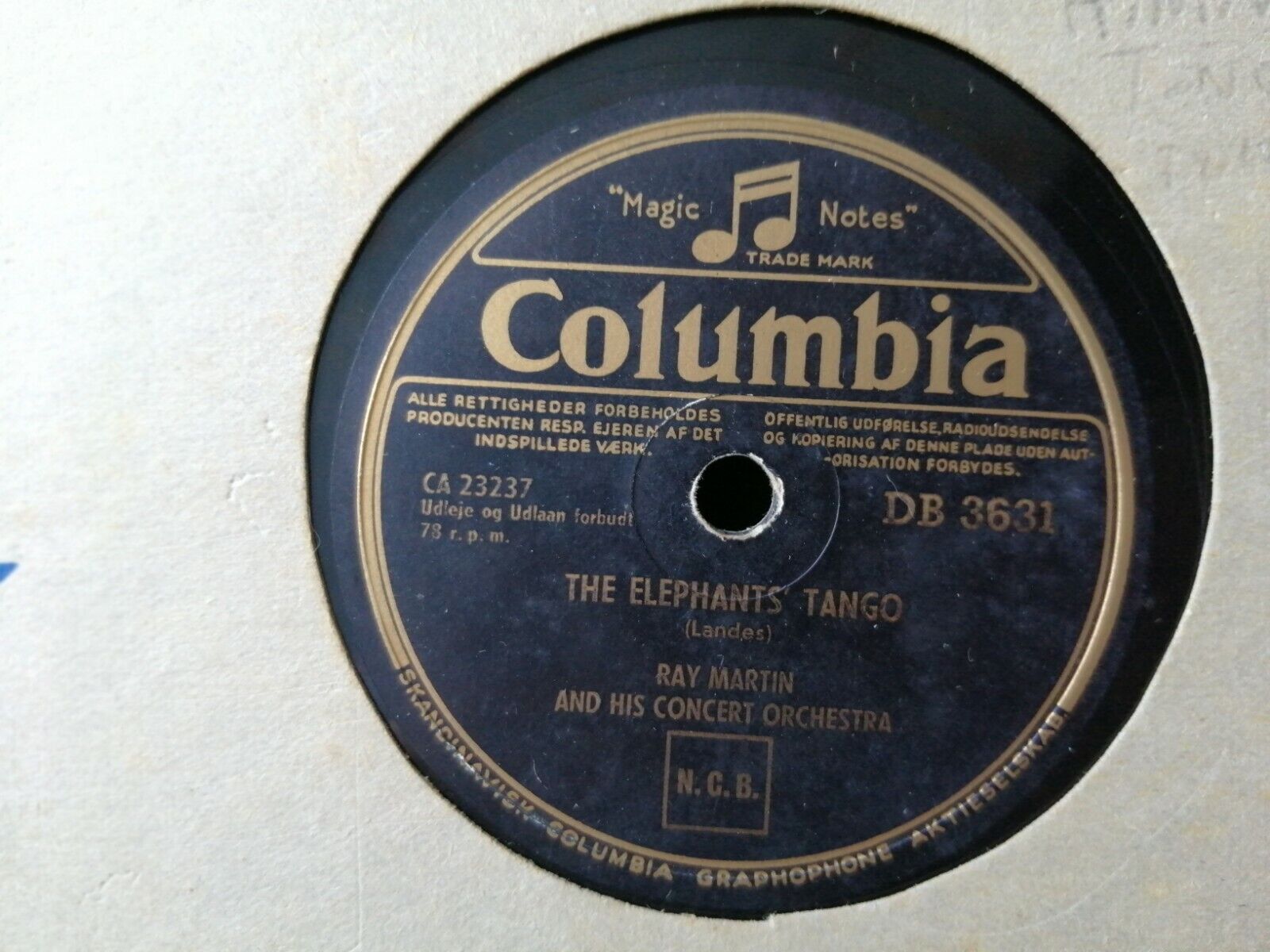 78 rpmRAY MARTINThe Elephant's Tango /Blue Mirage Columbia DB 3631