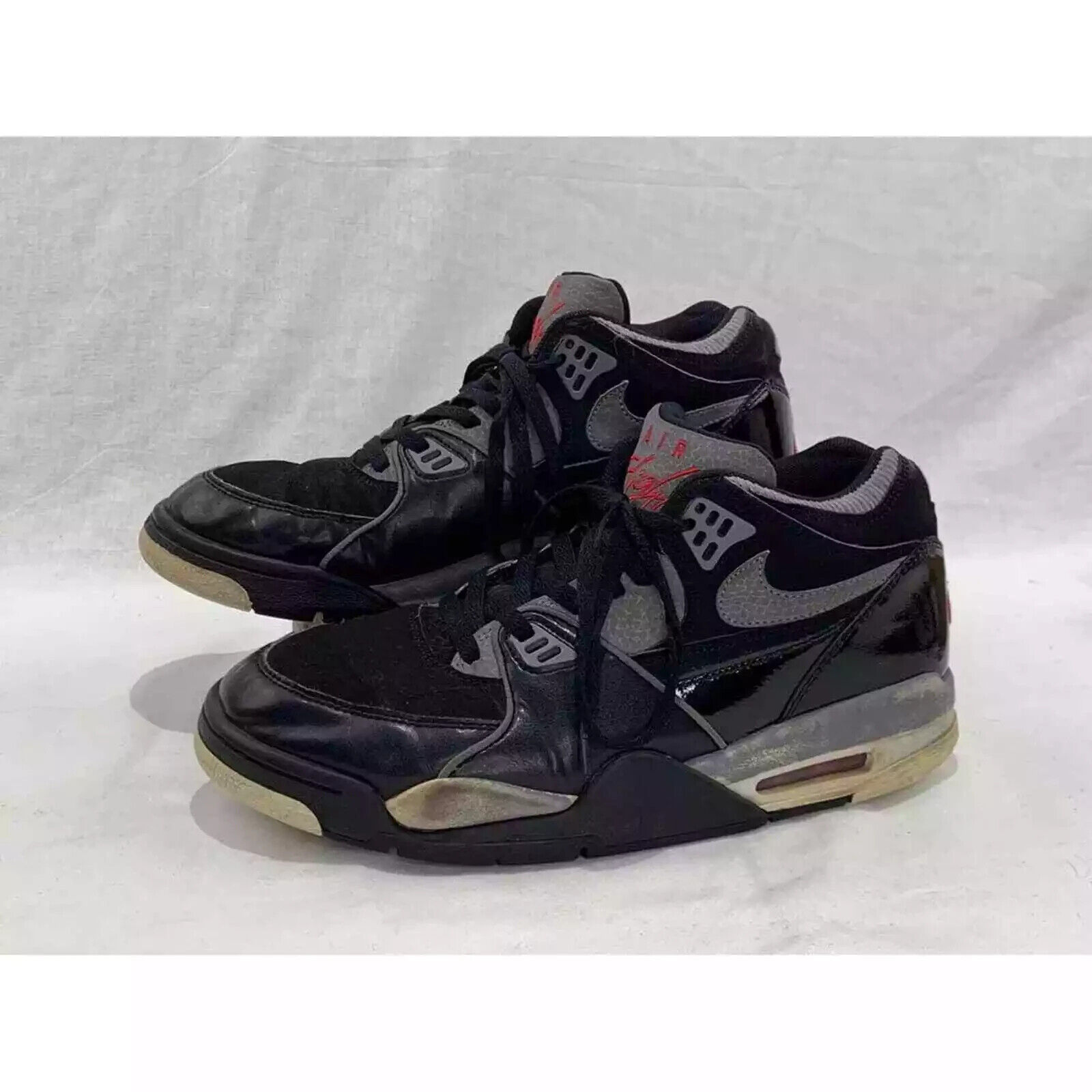 Nike Air Flight 89 Retro Sneakers Shoes Black/Gray/Red Men’s Size 10