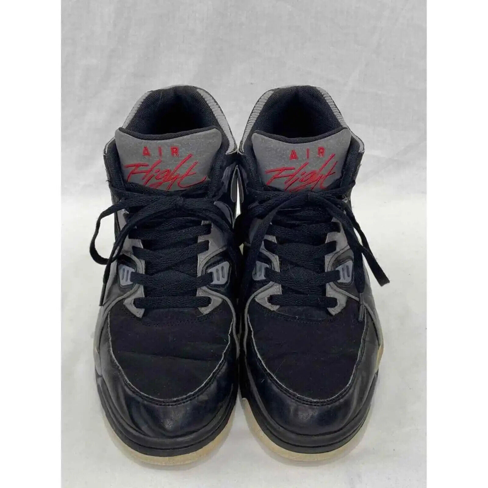 Nike Air Flight 89 Retro Sneakers Shoes Black/Gray/Red Men’s Size 10