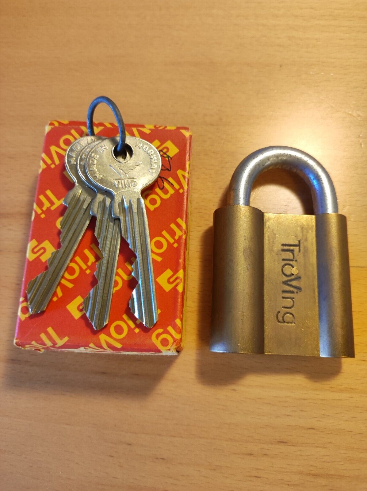 Vintage Trioving padlock with 3 keys