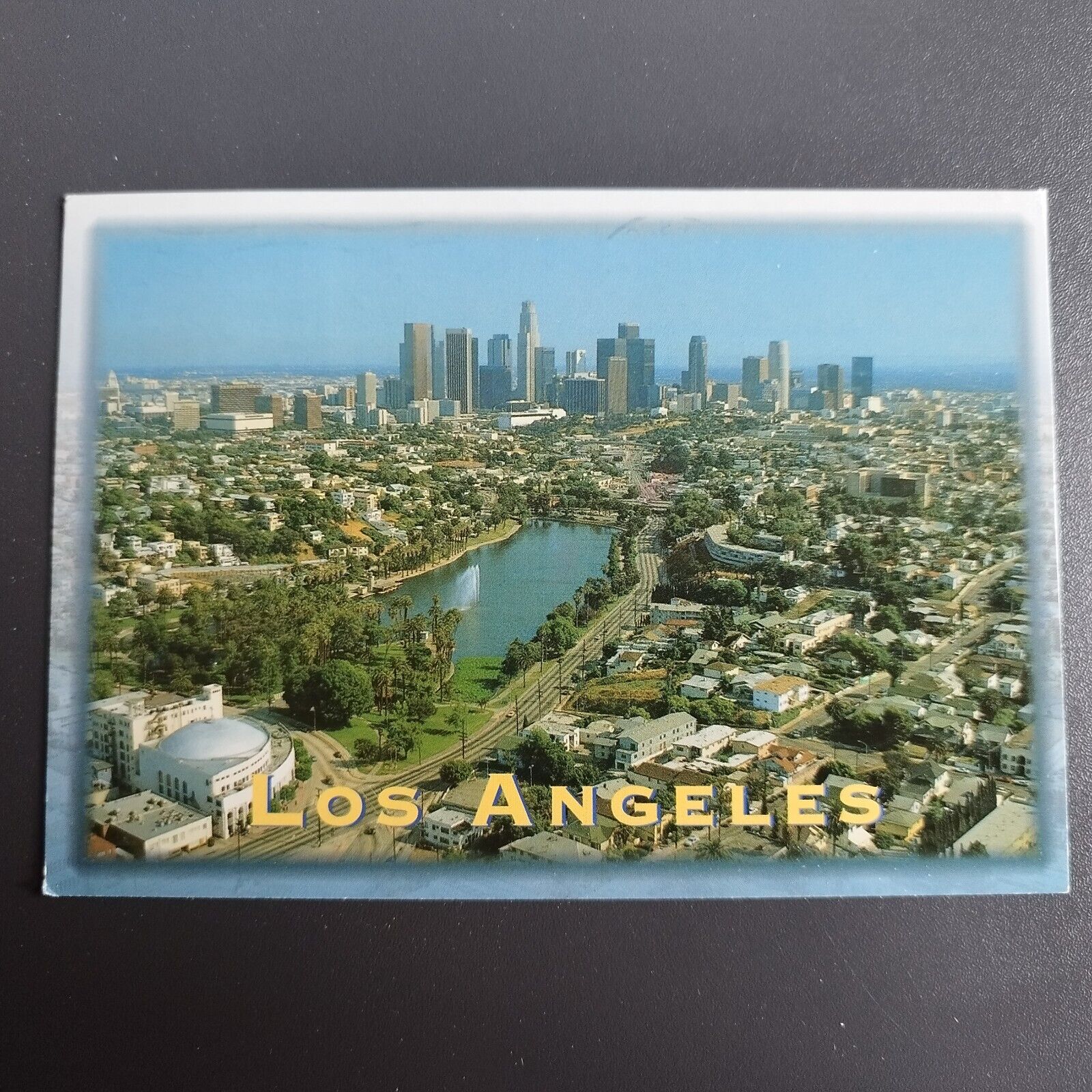 California Los Angeles Skyline with Echo Park in the center 1998