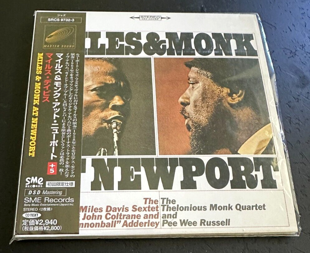 MILES DAVIS ''MILES  MONK AT NEWPORT'' - MINI LP JAPAN 2-CD - 5 BONUS TRACKS