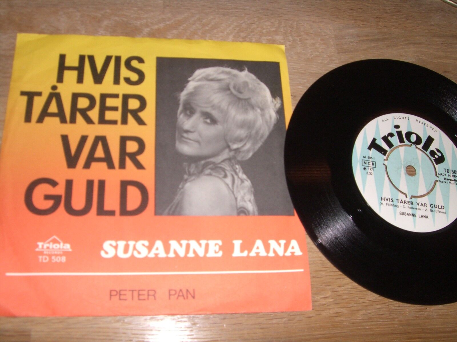 SUSANNE LANA / AGNETHA FÄLTSKOG /ABBA "HVIS TÅRER VAR GULD" USED DANISH 7 " 1971