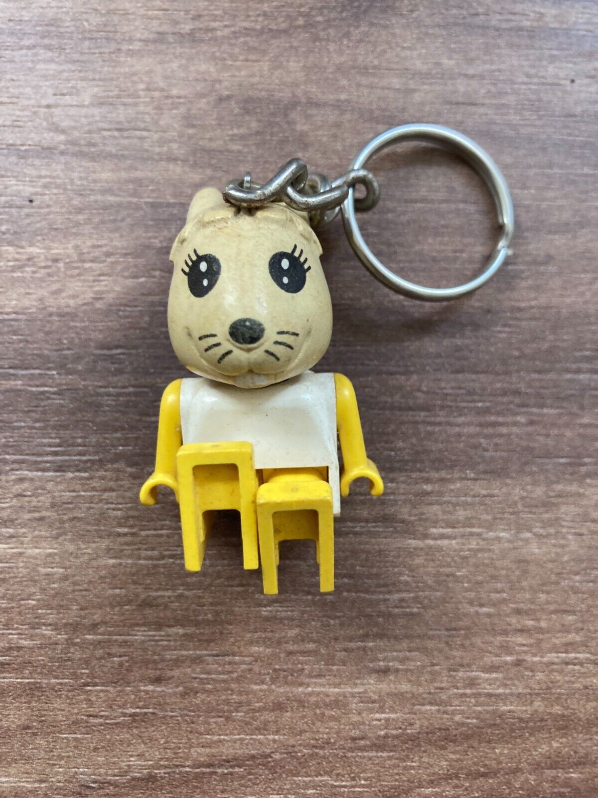 1980s LEGO Fabuland Bunny Rabbit Plastic - Original Vintage Key Ring Chain