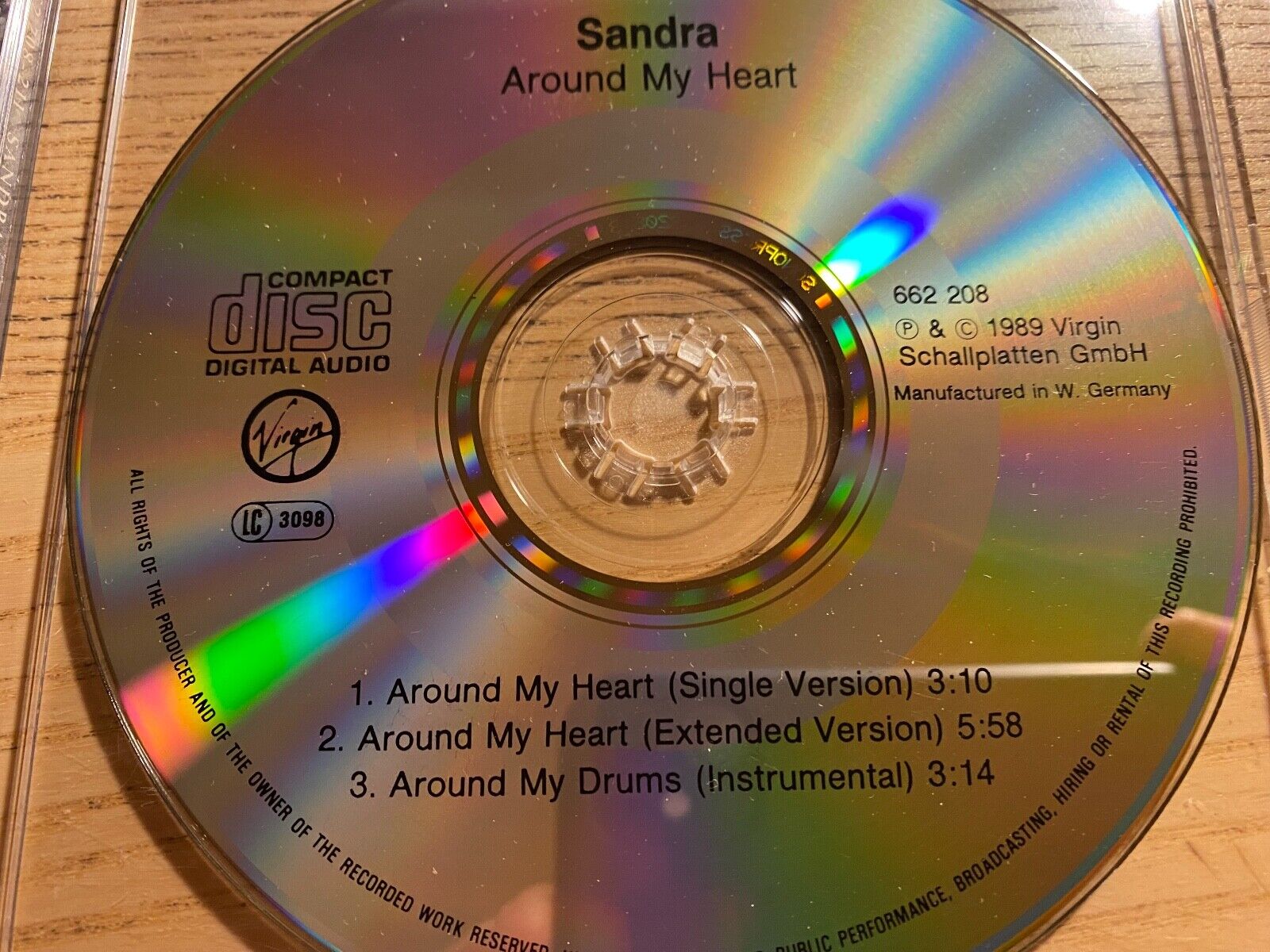 SANDRA CRETU "AROUND MY HEART" VIRGIN RECORDS 1989 3 TRACK CD SINGLE WEST GERMAN