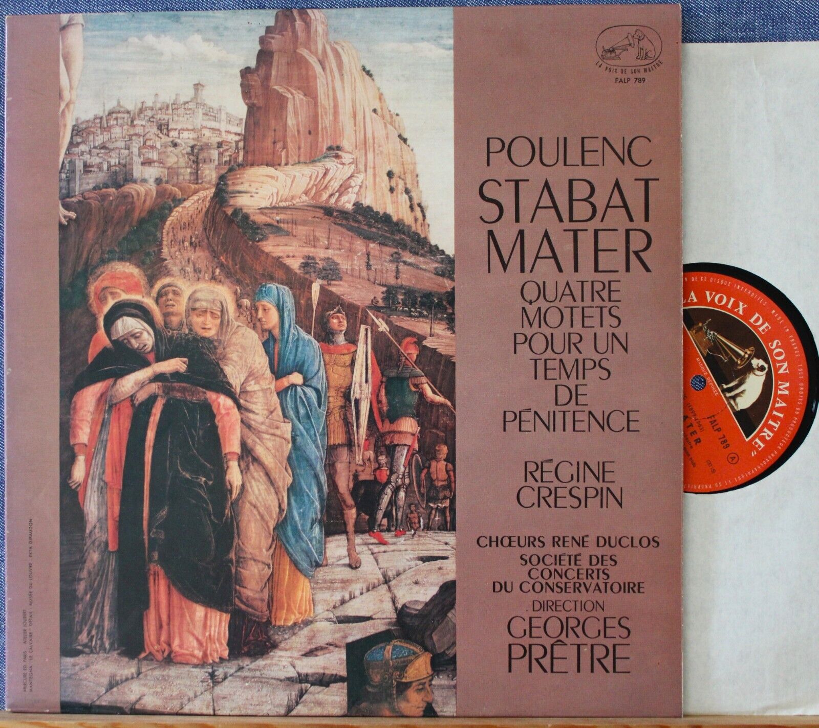 Prêtre; Crespin Poulenc (Stabat Mater; 4 Motets) HMV FALP 789 NM dovel spine