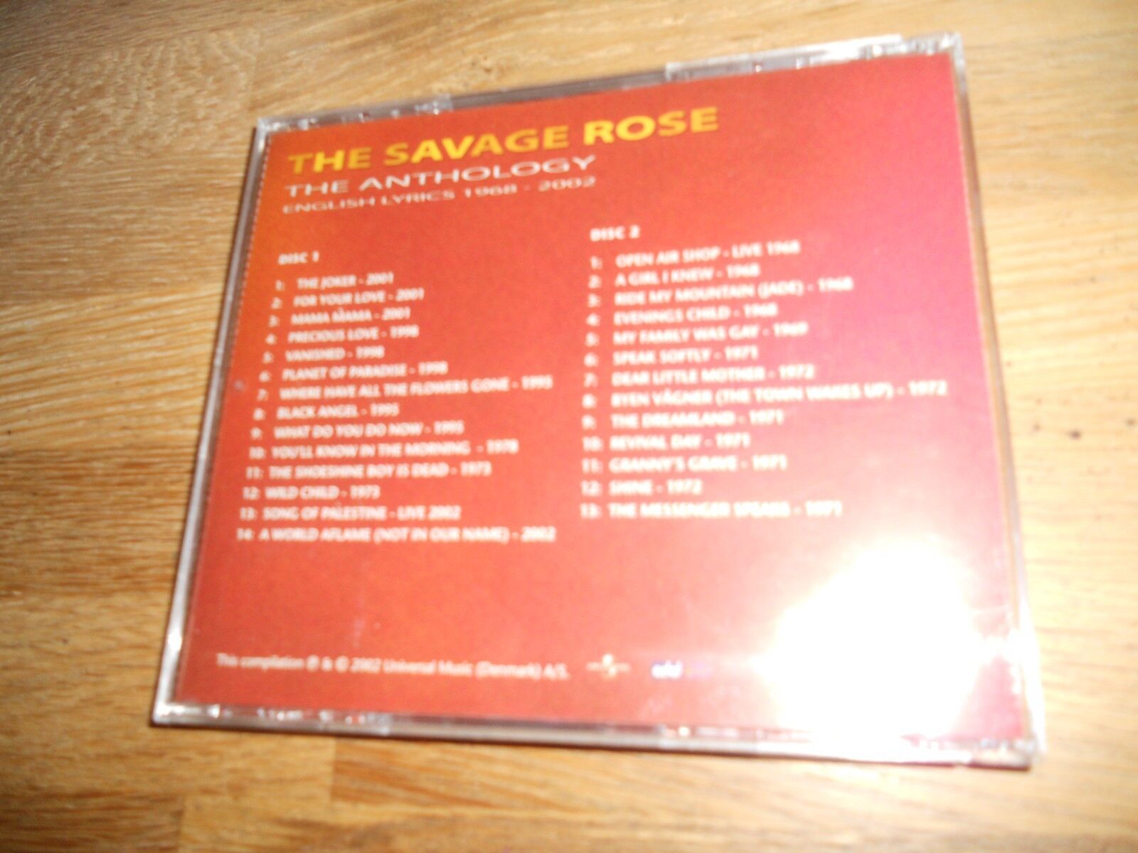 THE SAVAGE ROSE "THE ANTHOLOGY" 2002 2X CD 27 TRACKS UNIVERSAL MUSIC DENMARK A/S