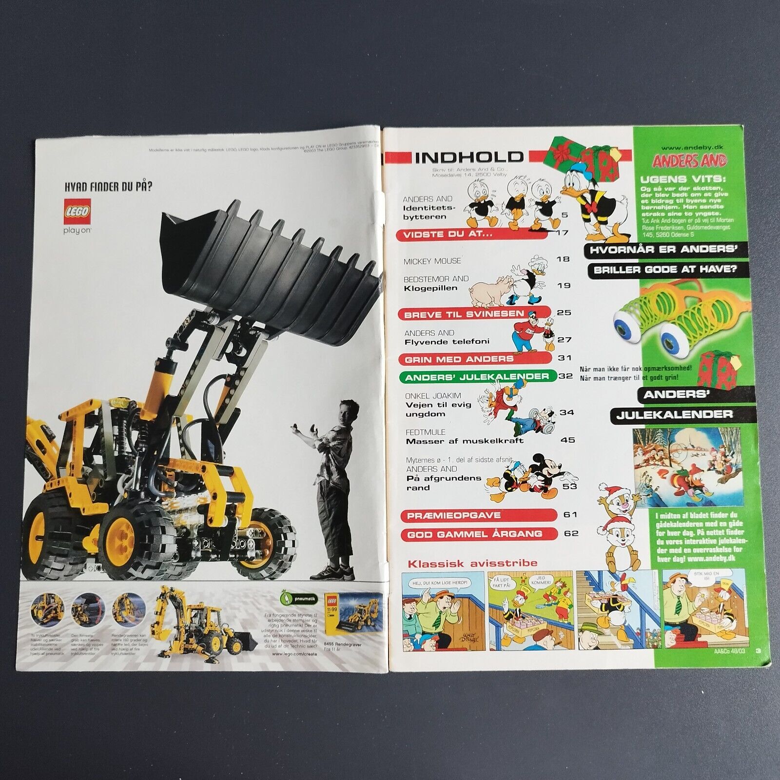 Lego Bionicle and Creator ads  in a Danish "Donald Duck" mag. no 44 / 2003