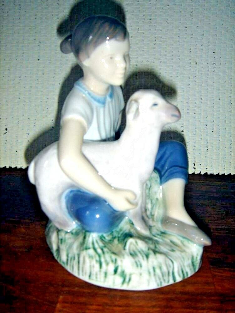 GIRL with  LAMB Vita Thymann for Bing & Grondahl # 2336 Royal Copenhagen FACT 1