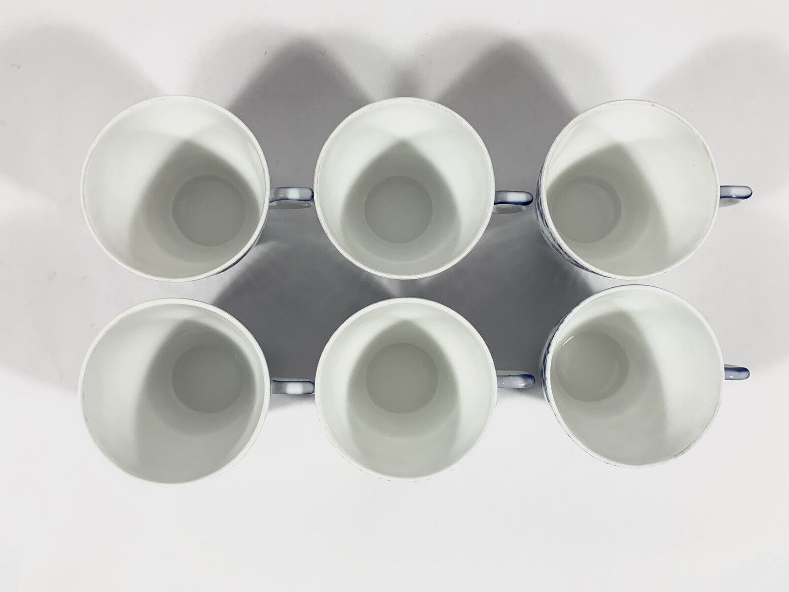 6x Royal Copenhagen Blue Fluted Half Lace  719 Coffee Cups  Saucers Set