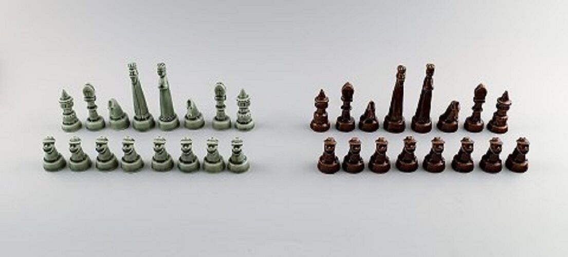 SVEN Wejsfelt for Gustavsberg complete set of chess pieces in ceramics ca 1980