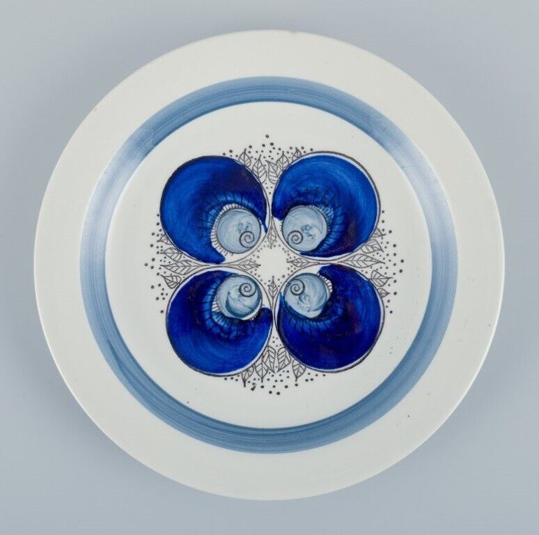 Rörstrand Sweden set of five hand-painted "Iris" plates 1970s