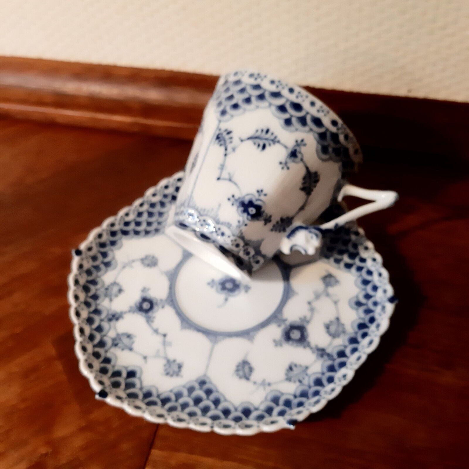 Old Coffee set BLUE FLUTED FULL LACE # 1-1036 Royal Copenhagen