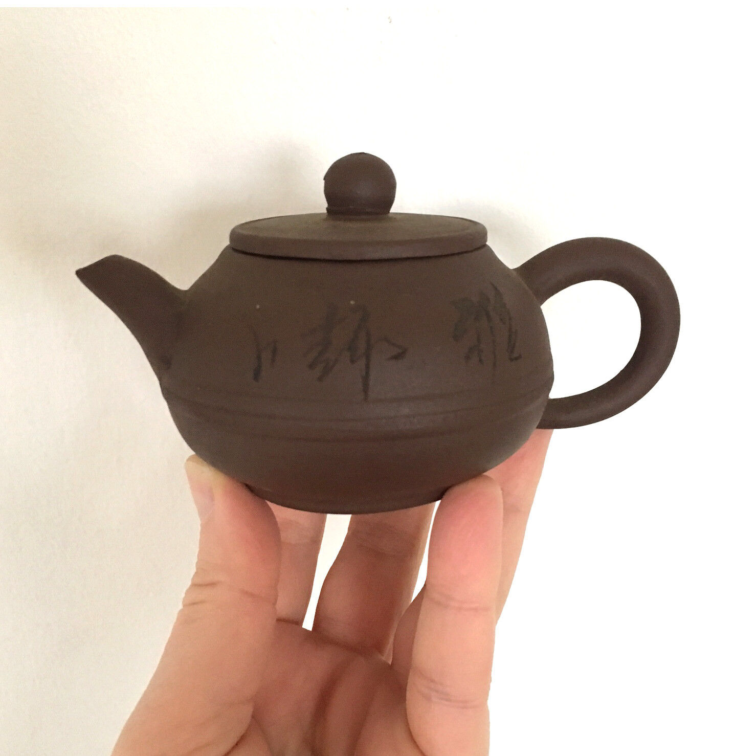 YiXing ZiSha Teapot Cup Chinese Signed Pottery Original Vintage Collectible