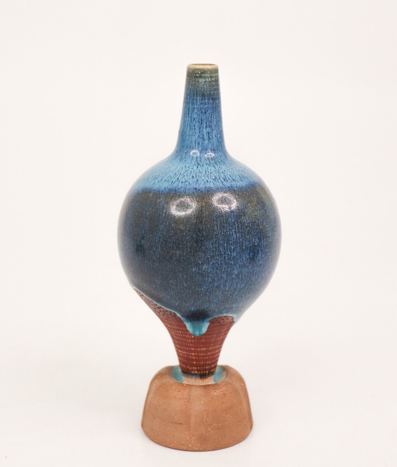 Lovely Blue Farsta Spirea Vase by Wilhelm Kåge Gustavsberg Stunning Glaze!