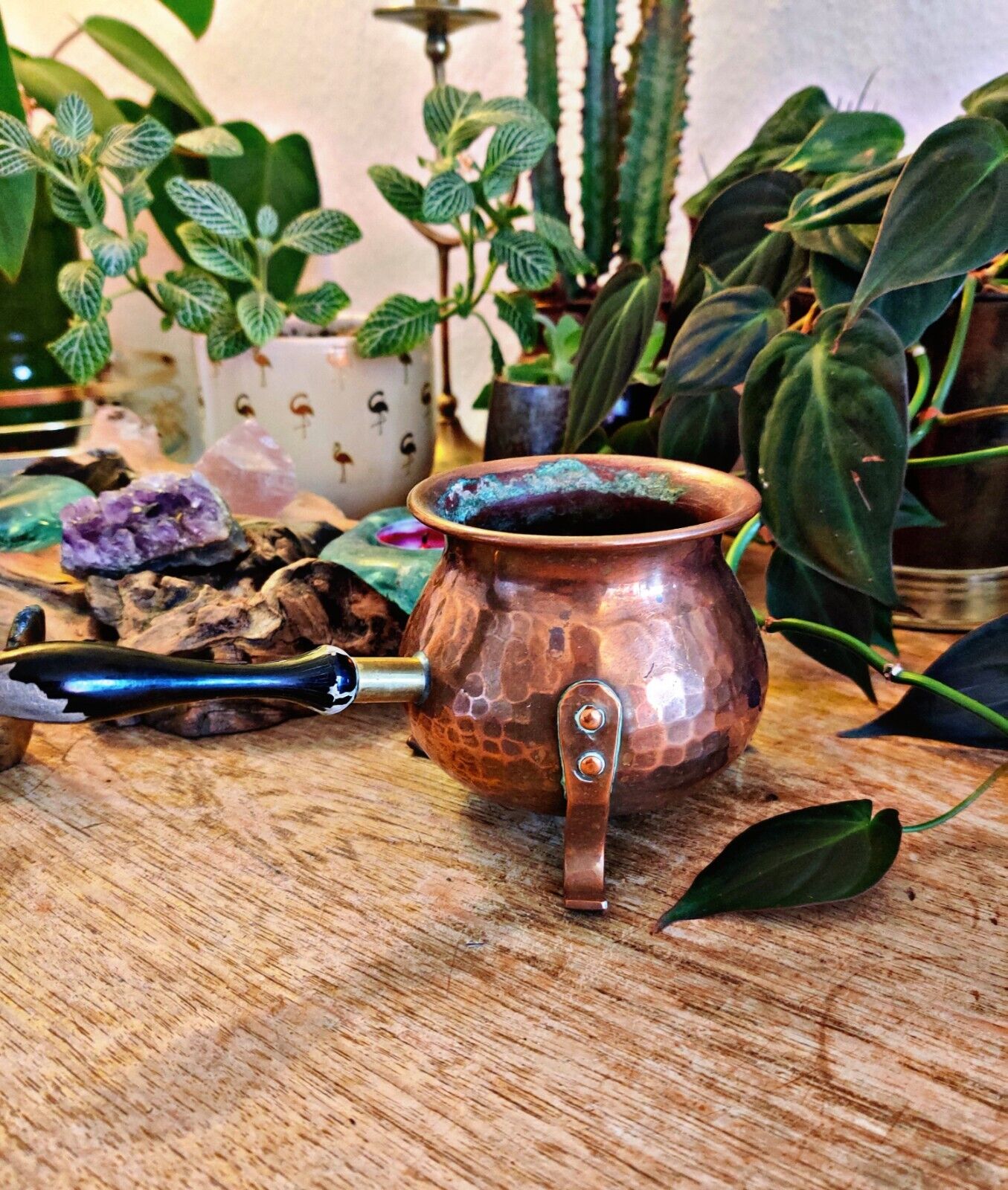 Vintage copper cauldron