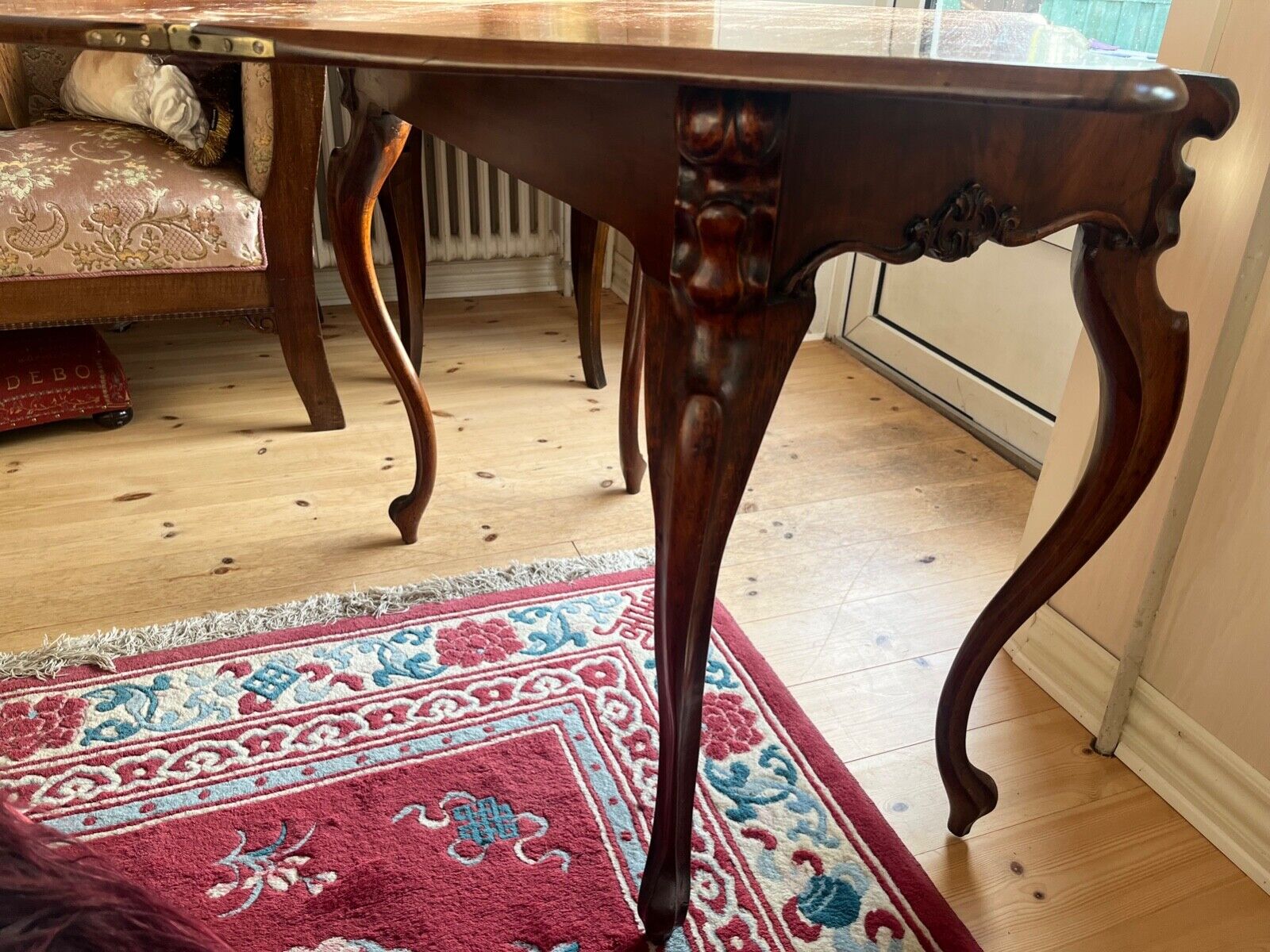 Antique console table open game table rotating circa mid 19th century