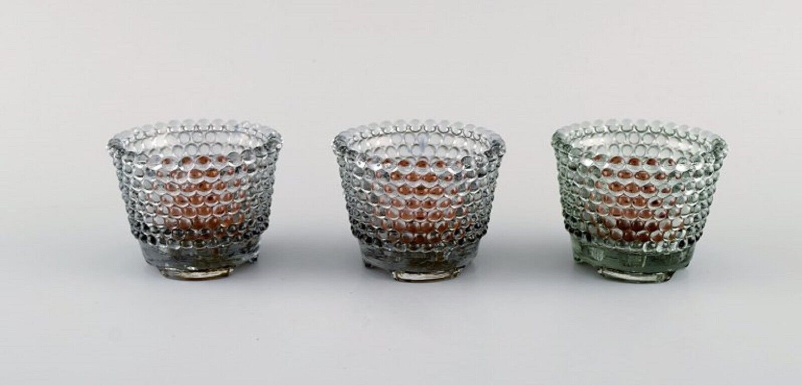 Monica Bratt for Reijmyre Three Pärlan candlesticks for small candles1950's