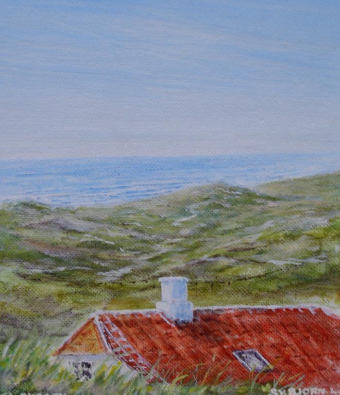 Hidden house in the dunes Old Skagen Denmark Ca 1950 Signed