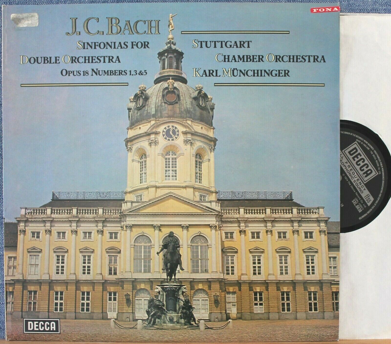 Münchinger JC Bach (Sinfonias for double orchestra) Decca SXL 6638 NM