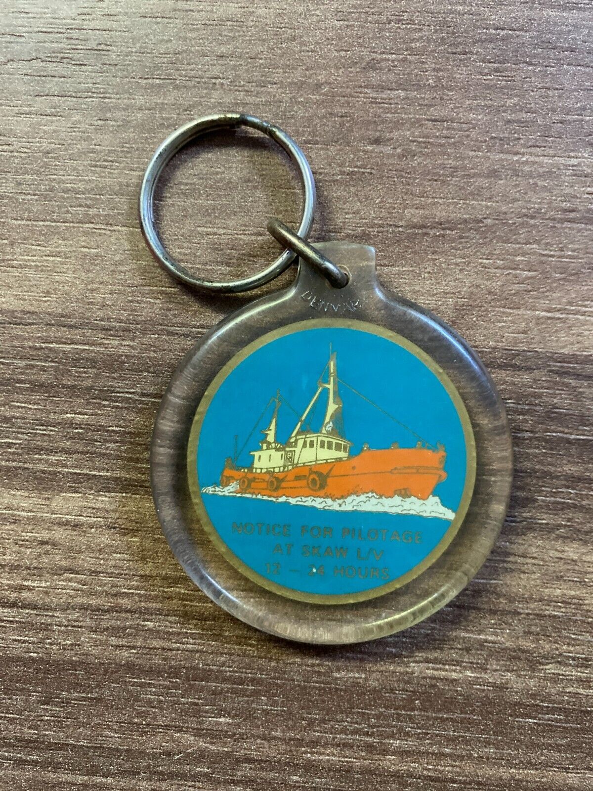 Vintage Danish Government Pilots Skagen Skaw Pilotage Keychain - Rare 1980s