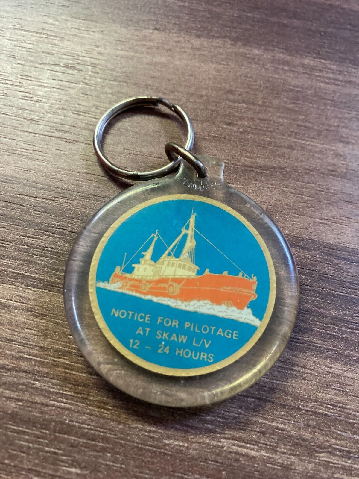 Vintage Danish Government Pilots Skagen Skaw Pilotage Keychain - Rare 1980s