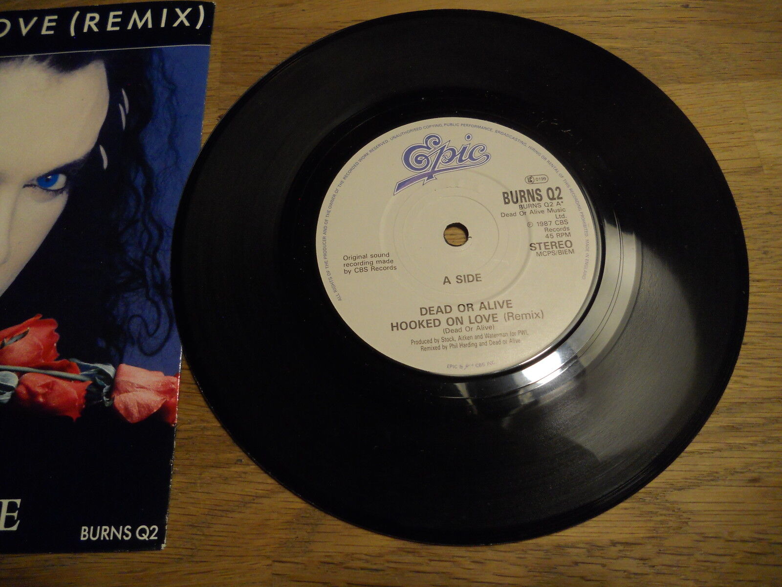 DEAD OR ALIVE "HOOKED ON LOVE (REMIX) / YOU SPIN ME ROUND" EPIC UK 1987 SINGLE