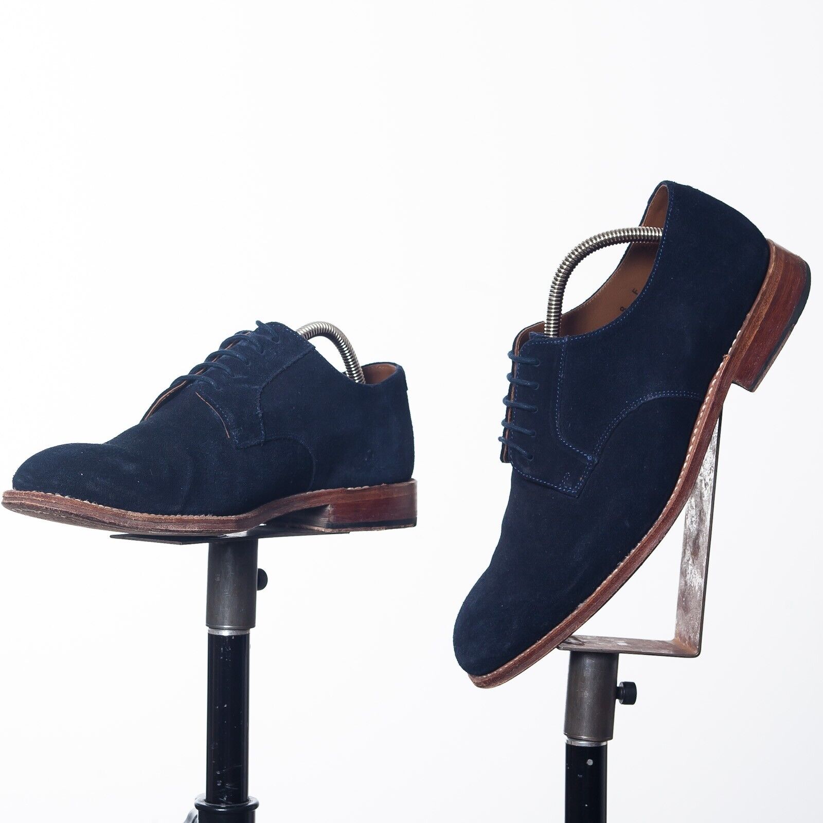 GRENSON Blue Suede Derby Shoes UK Made UK8F