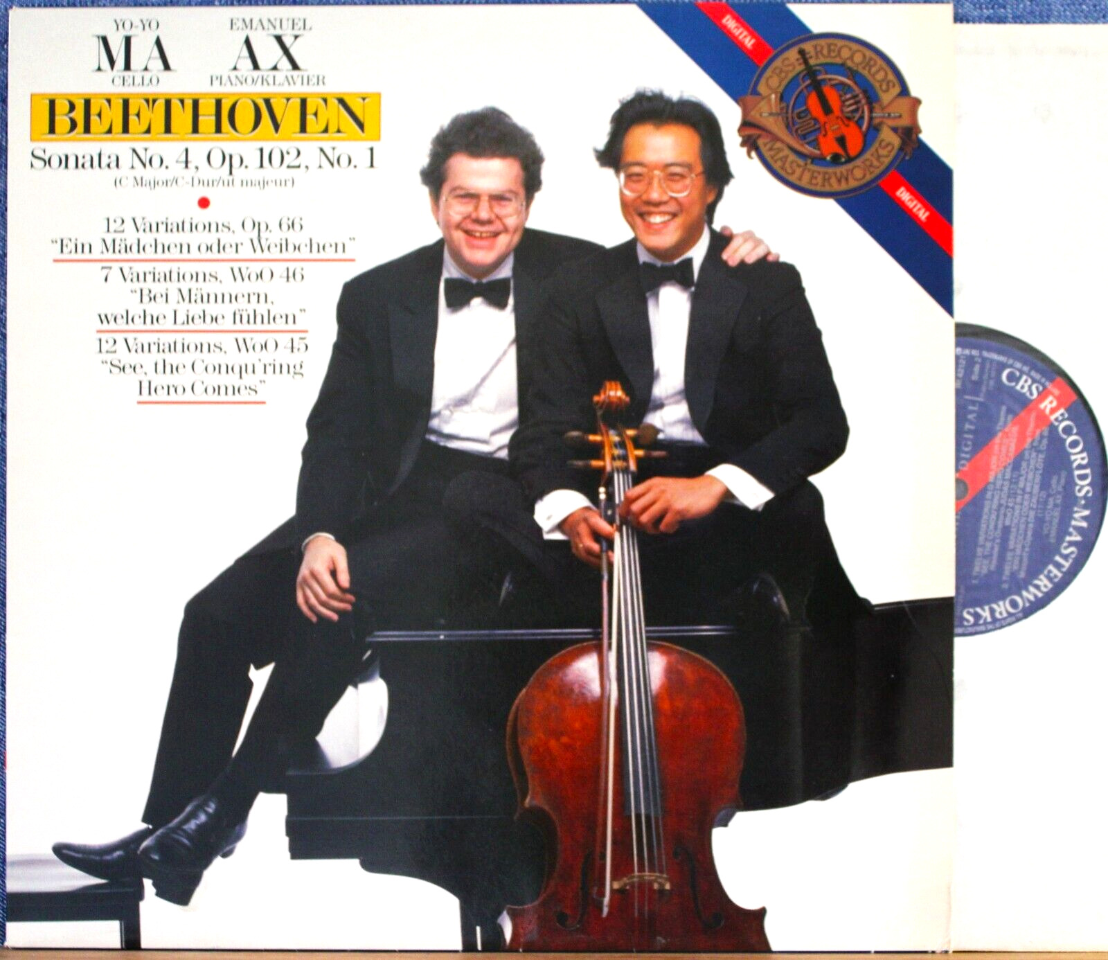 Ma; Ax Beethoven (Cello sonata 4; variations) CBS IM 42121 dig NM