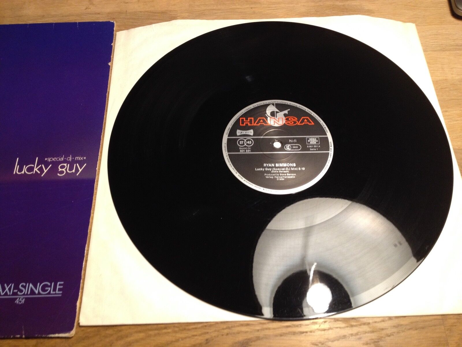 RYAN SIMMONS "LUCKY GUY" SPECIAL DJ MIX LIMITED EDITION GERMAN PRESSED MAXI 1984