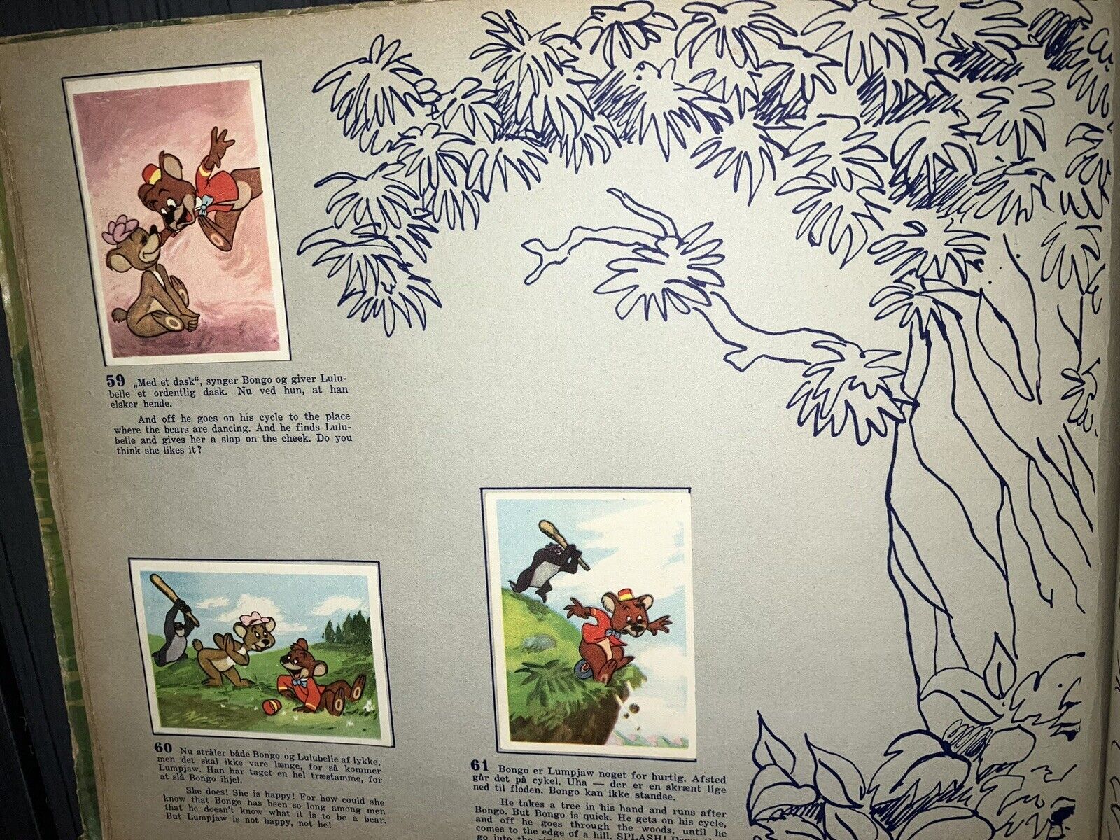 1952 Complete Set Danish Mickey Mouse Fun  Fancy Free FOSKA Trading Cards Album