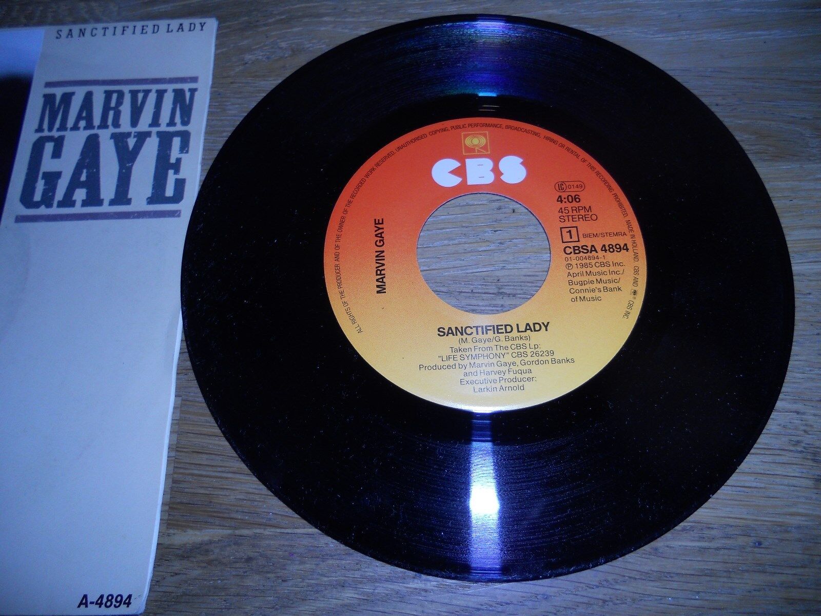 MARVIN GAYE "SANCTIFIED LADY" DUTCH PRESSED 1985 SINGLE CBS RECORDS OUT OF PRINT