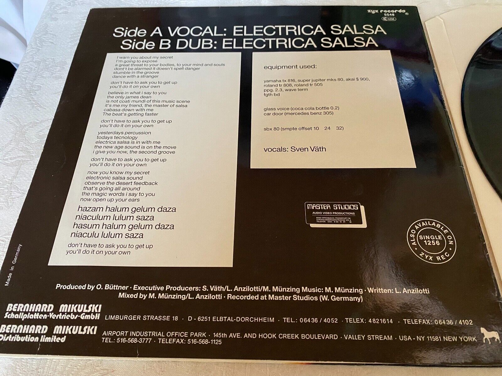 OFF "ELECTRICA SALSA (BABA BABA)" 1986 12" VINYL MAXI SINGLE ZYX RECORDS GERMANY