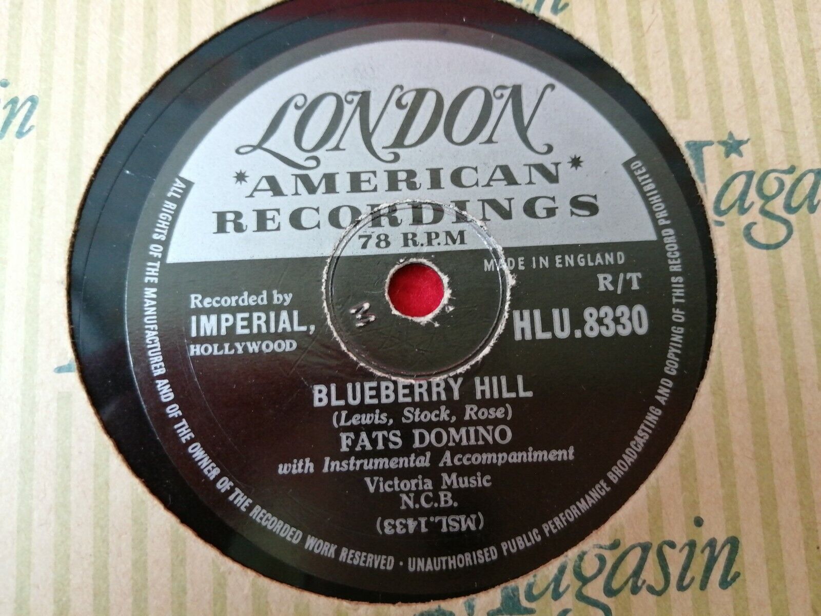 78 rpmFATS DOMINOBlueberry Hill/ I Can't Go OnLondon American Recordings