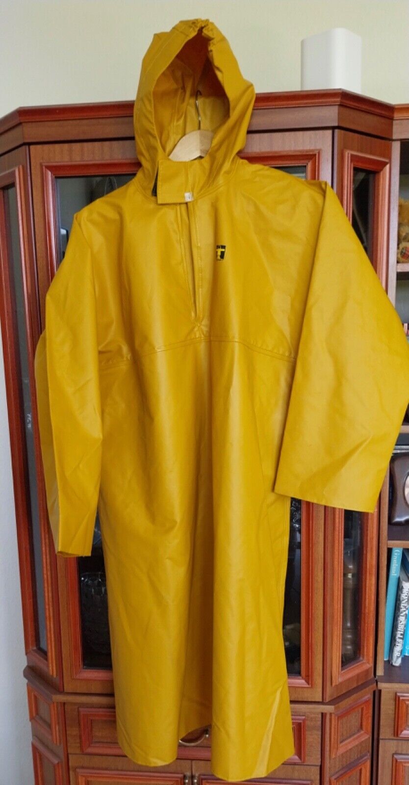 Yellow PVC rubber coat raincoat Geu cotton rain jacket rubber Friesian mink