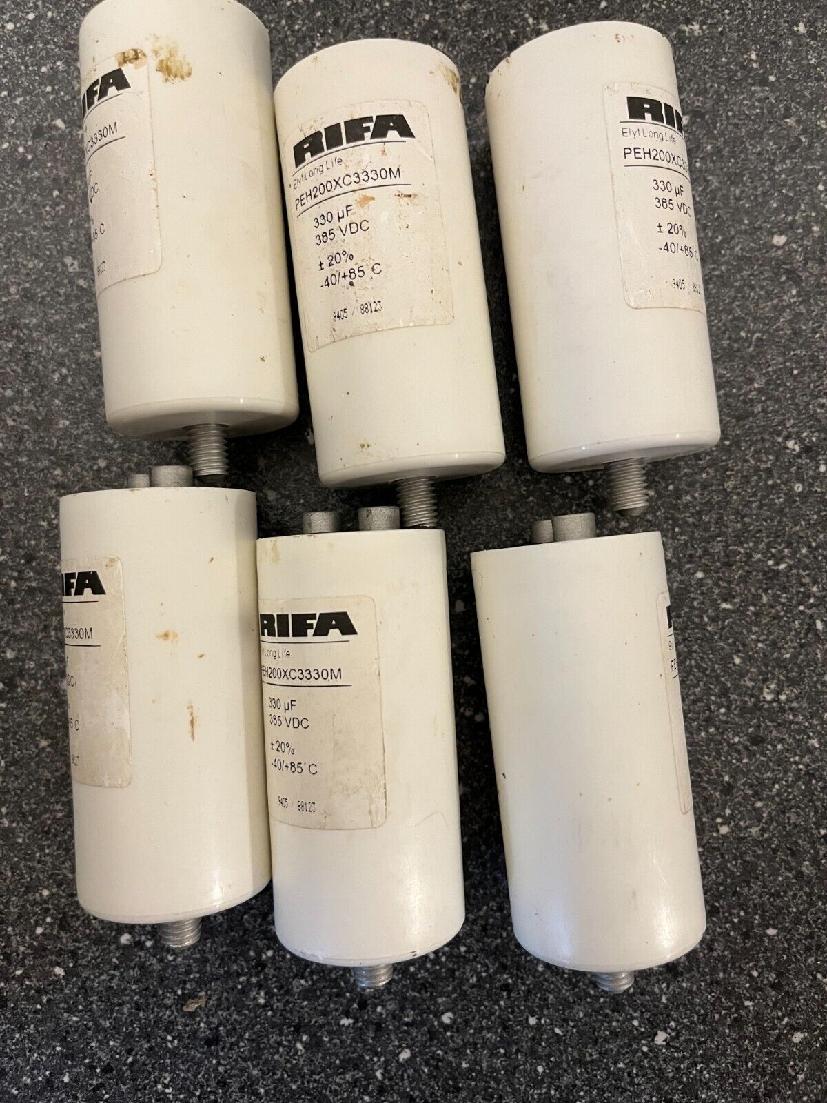 Bundle of 6 RIFA PEH200XC3330M Long Life Capacitors 330µF 385VDC ±20% -40/+85°C