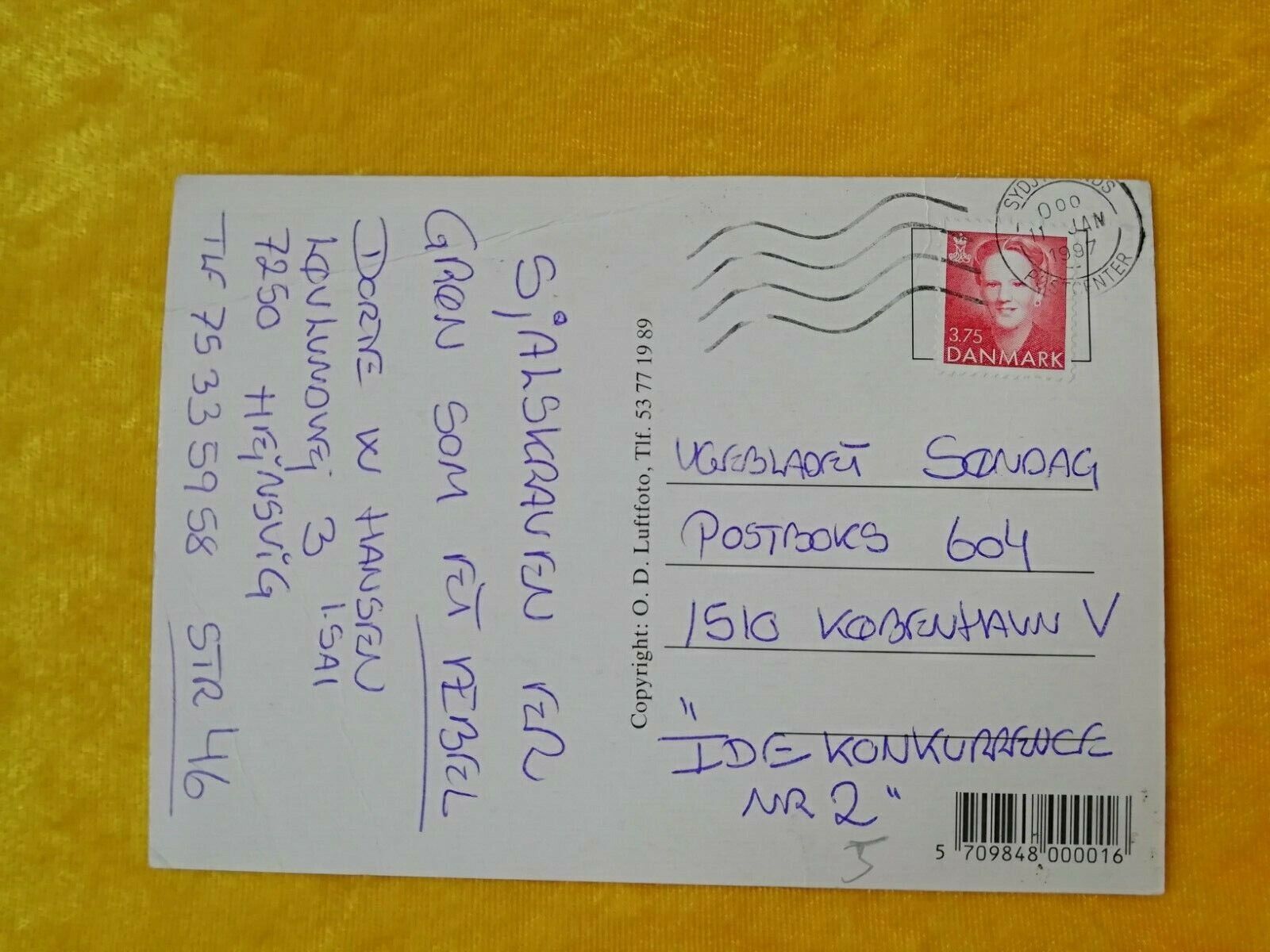 Aviation postcardMaersk Air DenmarkBillund Airport1997