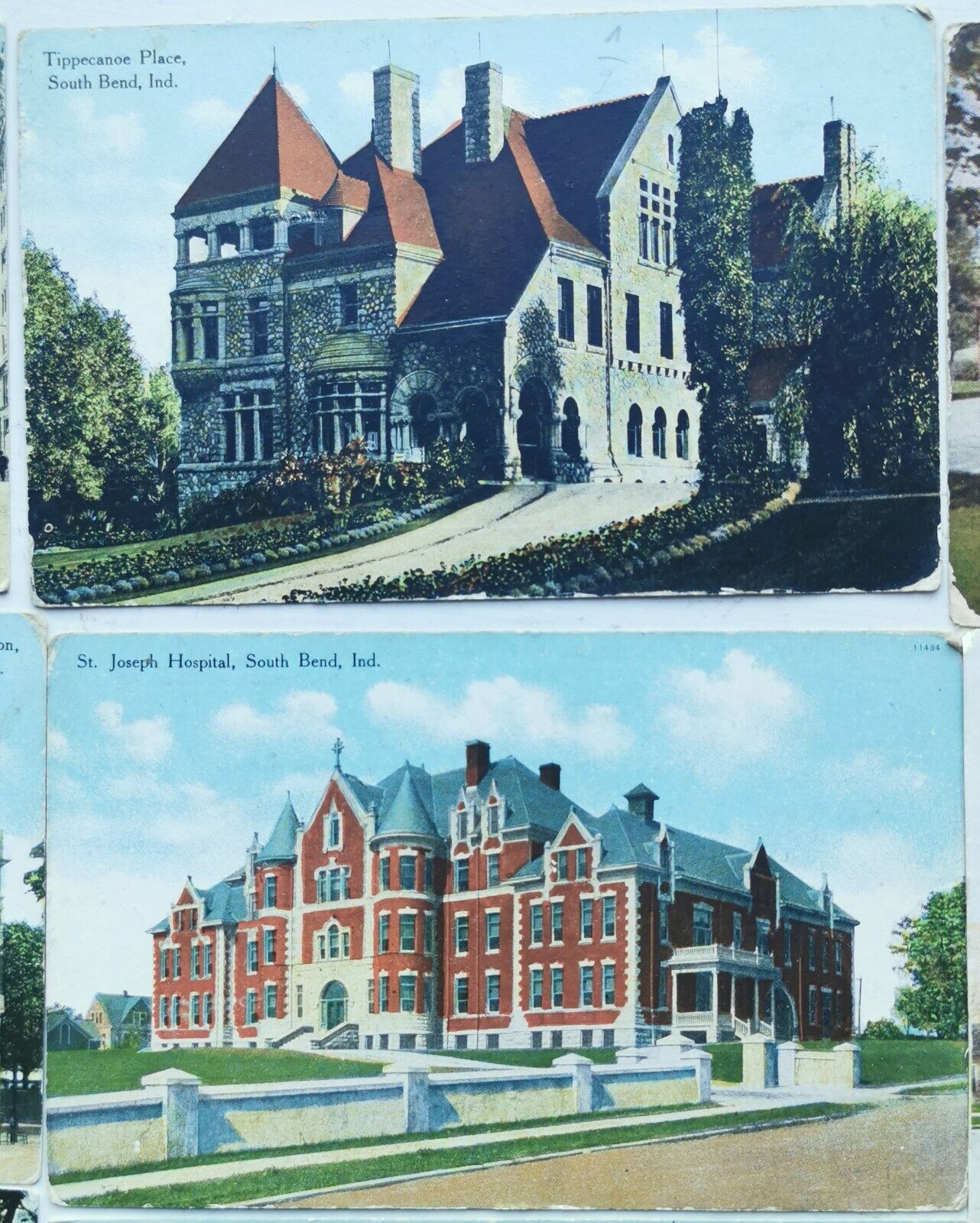 8 vintage postcard´s from South Bend Indiana - Danish immigrant´s writing home