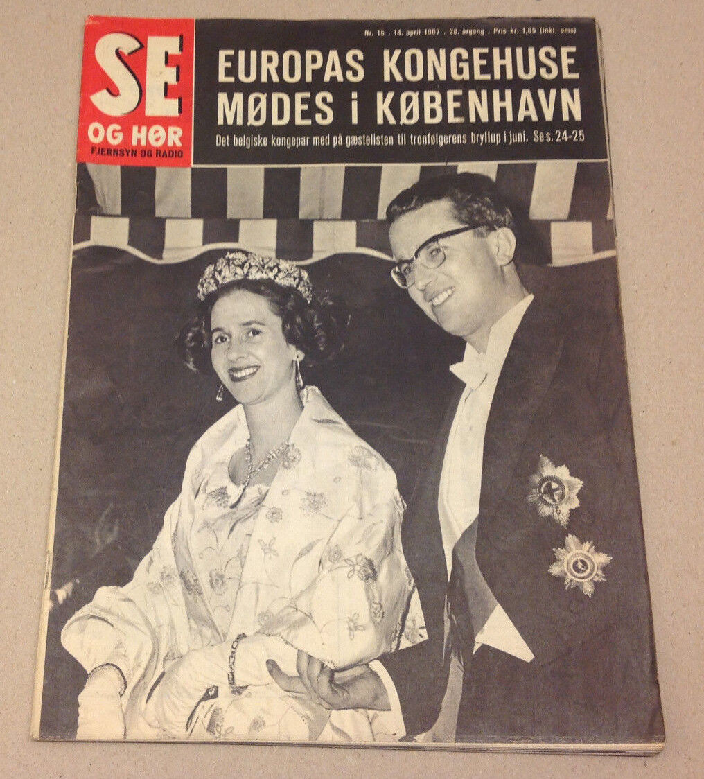 BELGIAN QUEEN FABIOLA KING BAUDOUIN DANISH ROYALS VISIT in Danish Magazine 1967