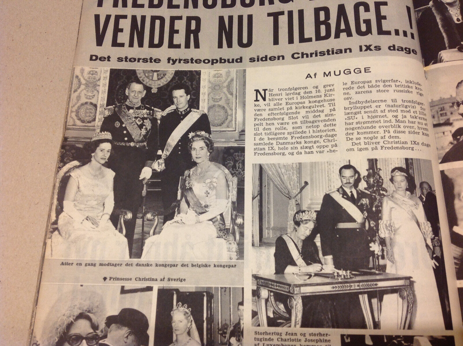 BELGIAN QUEEN FABIOLA KING BAUDOUIN DANISH ROYALS VISIT in Danish Magazine 1967