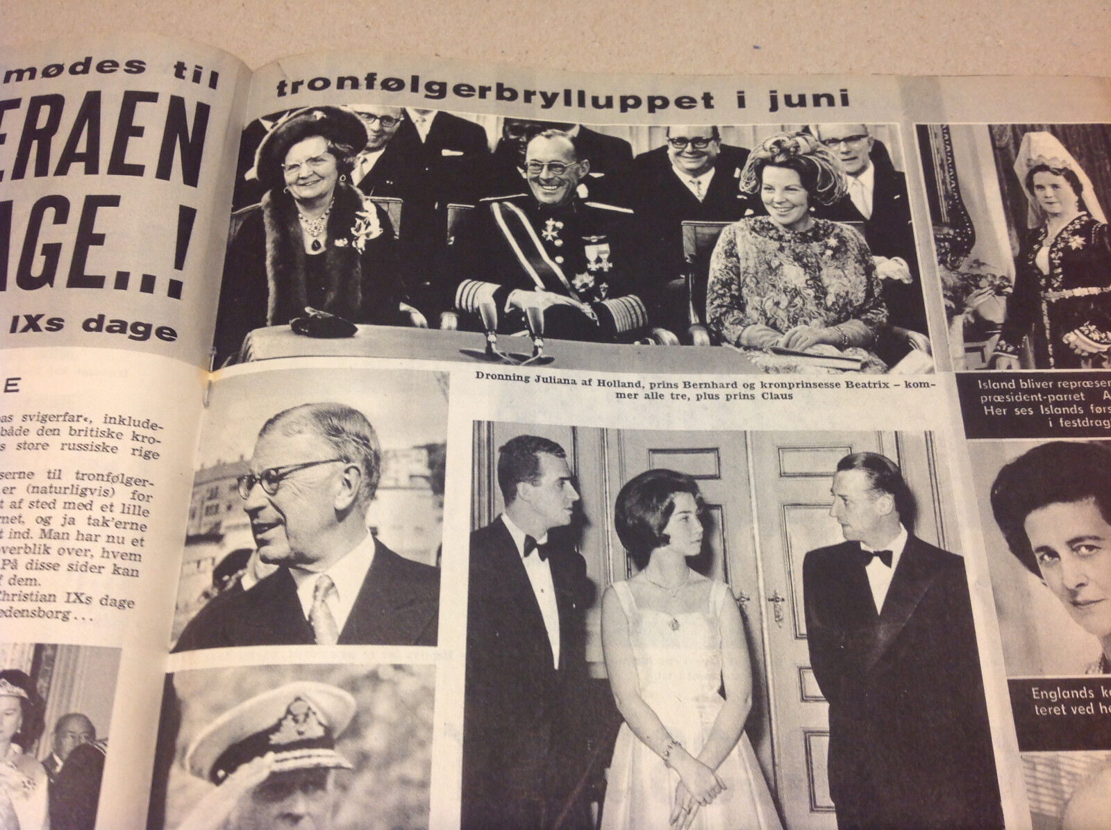 BELGIAN QUEEN FABIOLA KING BAUDOUIN DANISH ROYALS VISIT in Danish Magazine 1967